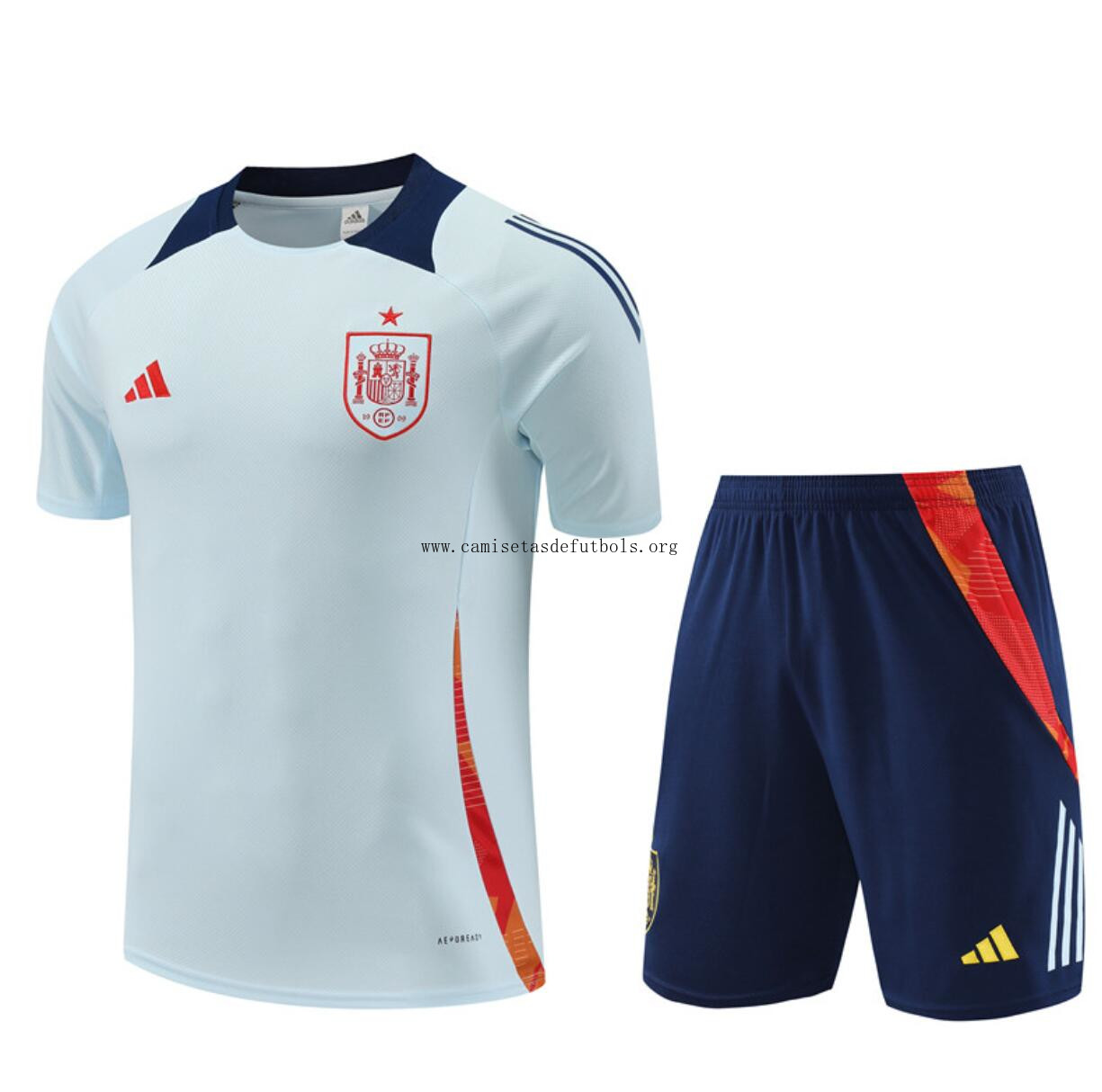 Camisetas España Pre-Match Azul (Hombre/Niño) 24/25 + Pantalones Saldo celestial en todo el mercado