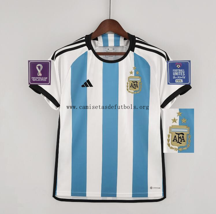 Camiseta Argentina Primera Equipación 2022 Niño 3 estrellas Date prisa antes de que se acabe