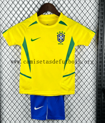 Camiseta Retro BRASIL Primera Equipación 2002 Niño Ahorro excelente