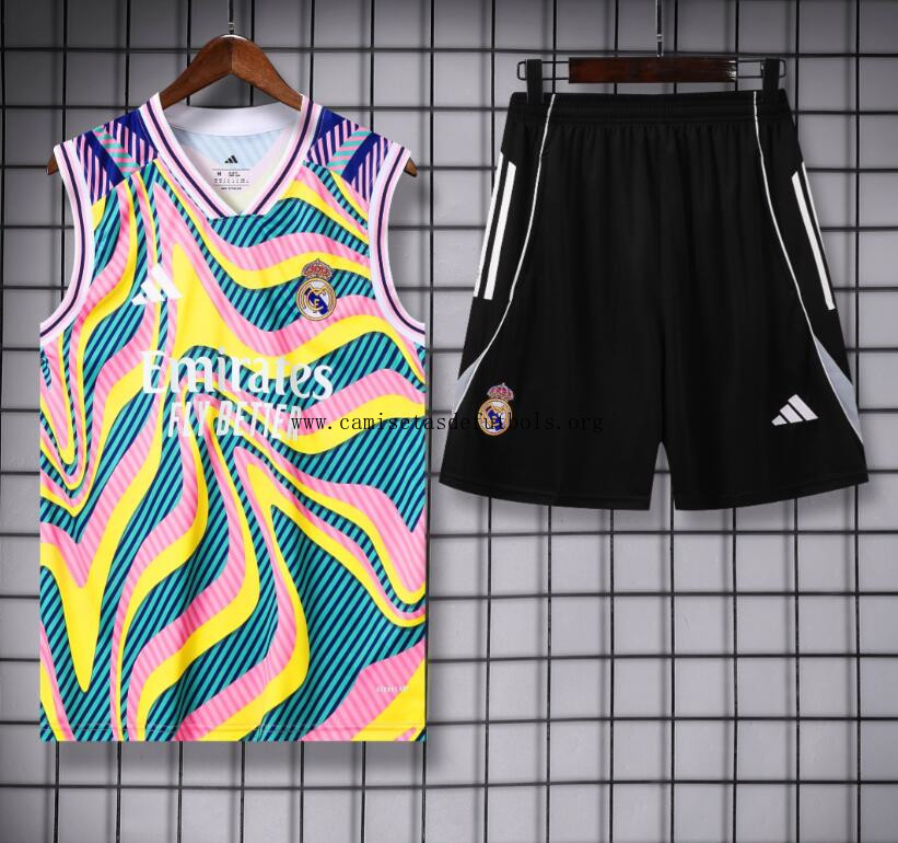 Conjunto Sin Mangas Real Madrid Pre-Match 25/26 N09 + Pantalones Cortos Oportunidad económico de outlet