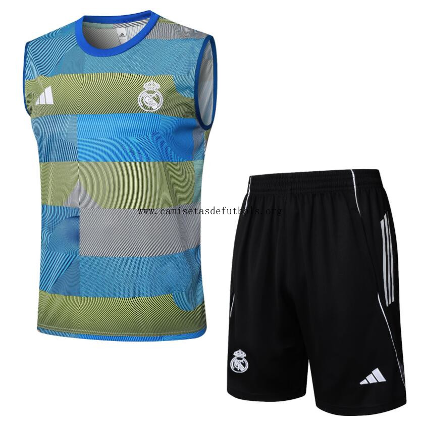 Camiseta Sin Mangas Real Madrid Pre-Match 25/26 + Pantalones Reserva este rebajón espectacular