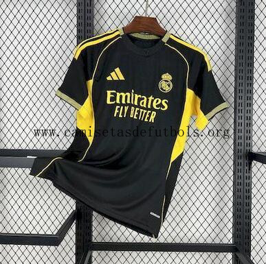 Camiseta Real Madrid Negro Y Amarillo 25/26 Chollazo celestial