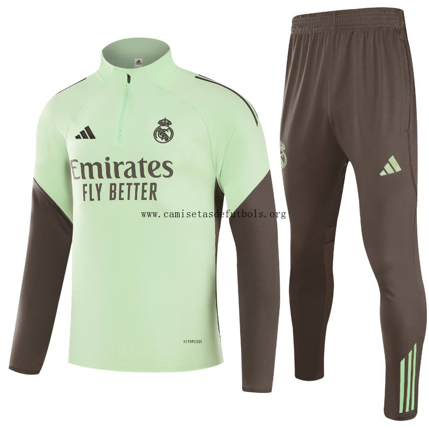 Chandals Real Madrid (Hombre/Niño) 25/26 Verde Claro + Pantalones Bicoca portentoso de infarto