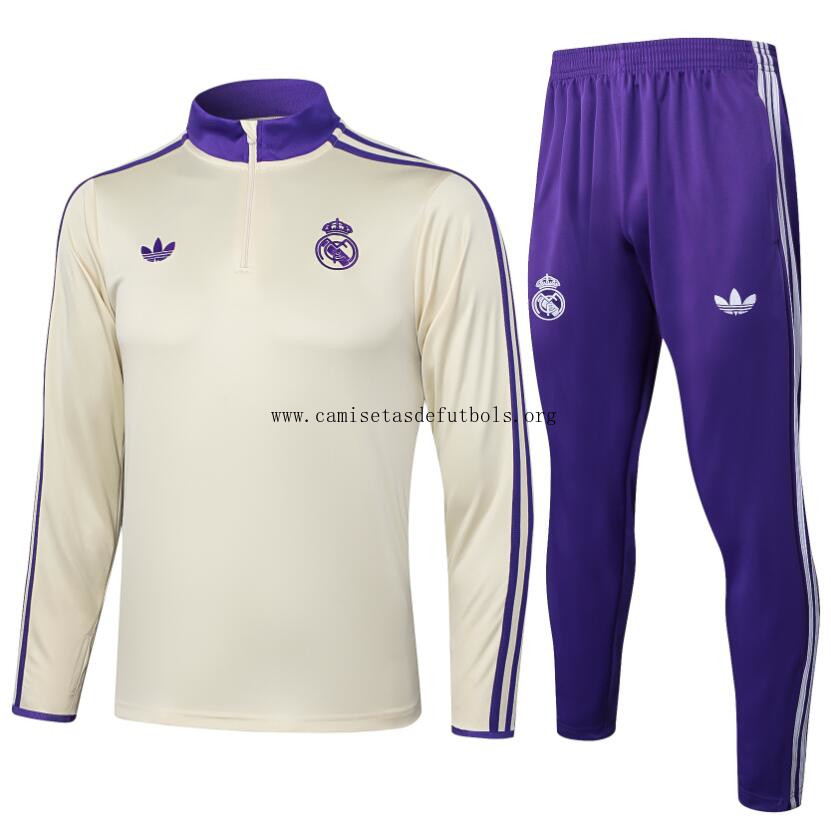 Chandals Real Madrid (Hombre/Niño) 25/26 Beige Claro + Pantalones ¡¡Qué razonable saldo calidad asegurada!