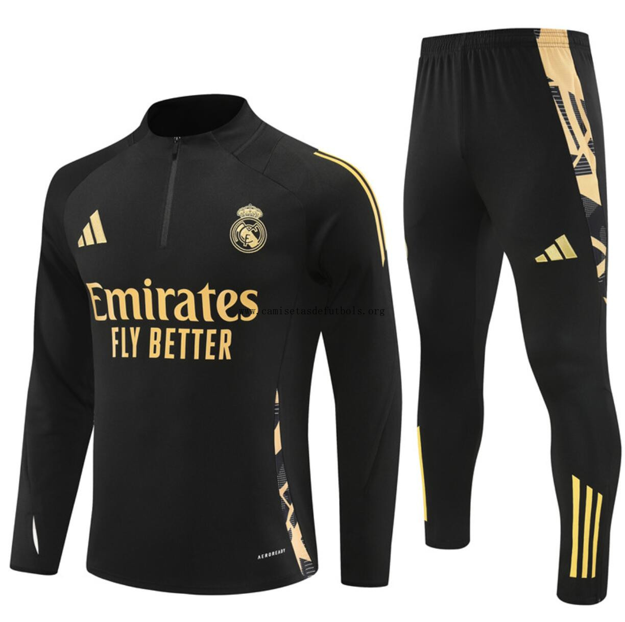 Chandals Real Madrid (Hombre/Niño) negro 24/25 + Pantalones Corre a por él sin competencia