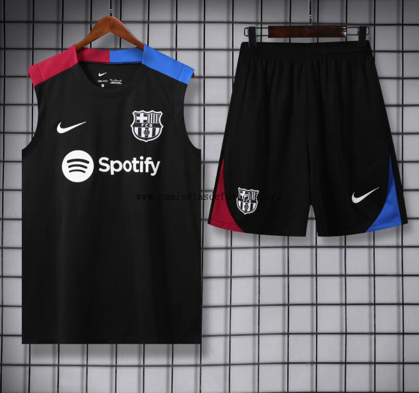 Conjunto Sin Mangas Barcelona Pre-Match 25/26 Negro + Pantalones Cortos ¡¡Menudo/a maravilloso bicoca calidad asegurada!