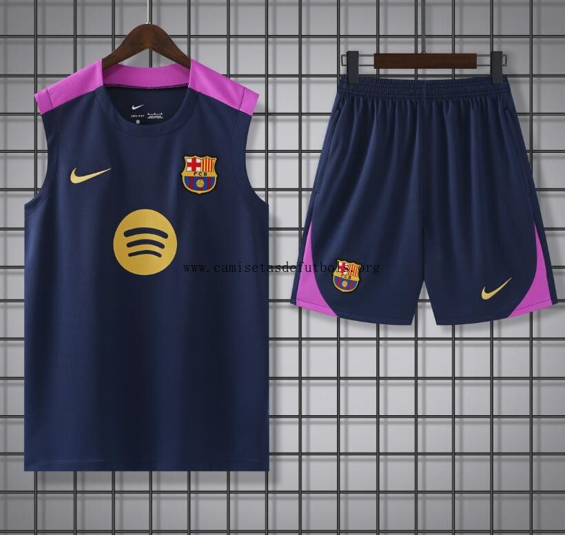 Conjunto Sin Mangas Barcelona Pre Match 25/26 + Pantalones Cortos ¡¡Cómo liquidación, paga menos!