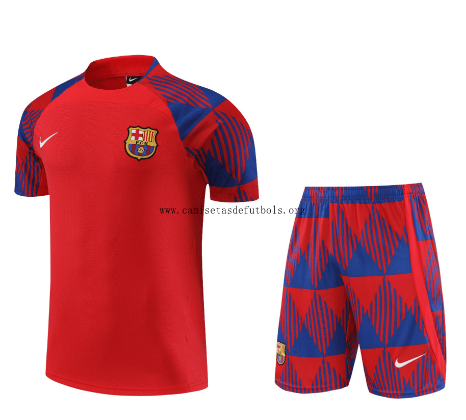 Camiseta FC B-arcelona Pre-Match 23/24 Rojo + Pantalones Ahorro formidable más barato que nunca