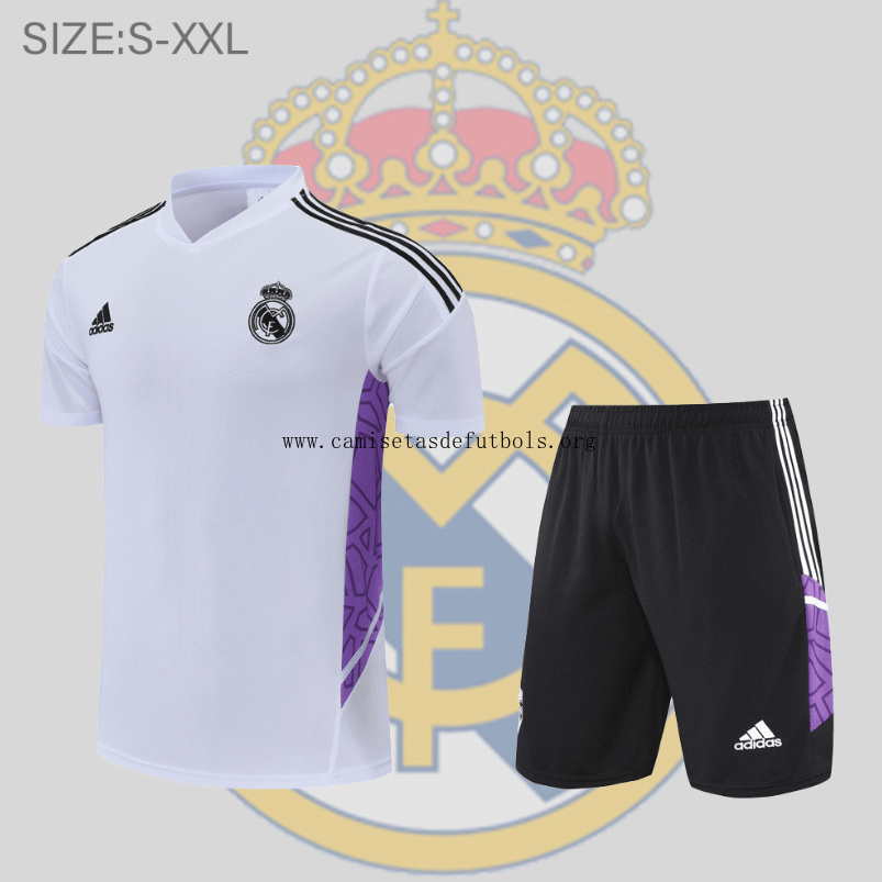 Camiseta De Entrenamiento Europeo Del Real Madrid 22/23 Blanco Púrpura Alucinante ofertón, adquiere de la temporada