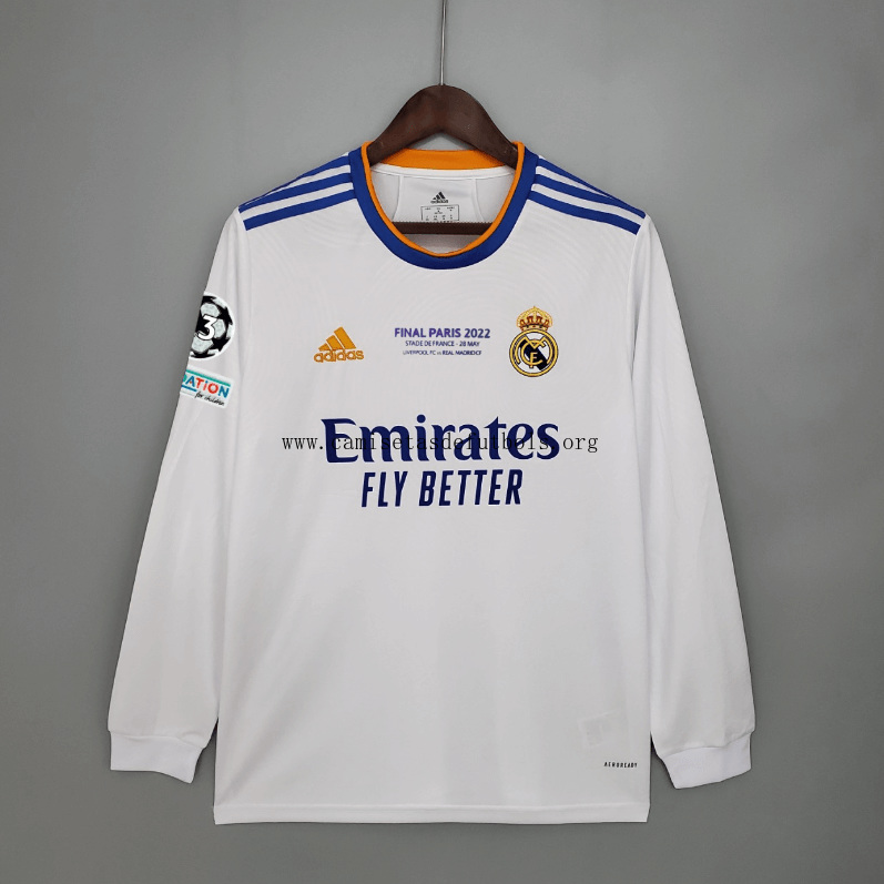 Camiseta Real Madrid Primera Equipación 21/22 Final ML Prodigioso descuentazo, date prisa de campeonato