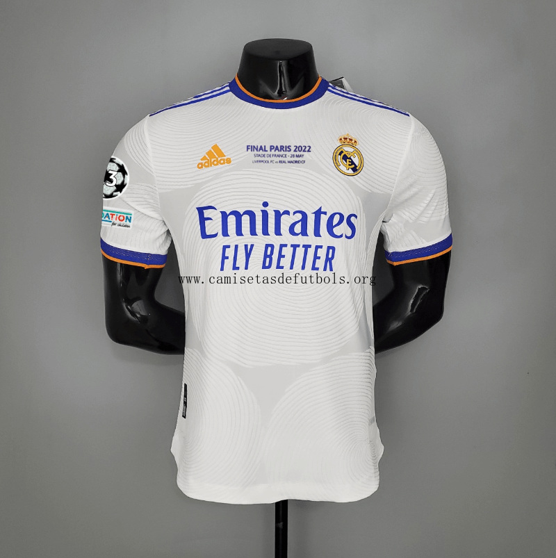 Camiseta Real Madrid Primera Equipación 21/22 Final Versión Reproductor Cógelo este rebajón bestial