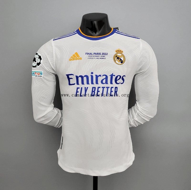 Camiseta Real Madrid Primera Equipación 21/22 Final Versión Reproductor ML Pide ahora este gangaza amigo