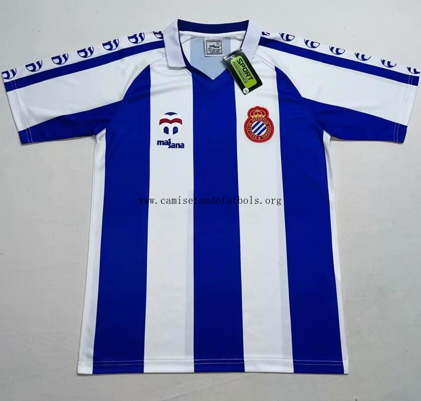 Camiseta Retro Espanyol Primera Equipación 1984-1989 Económico liquidación, agarra de fábrica