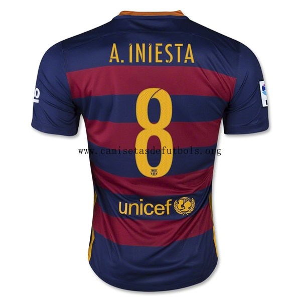 CAMISETA B-arcelona 15/16 A. INIESTA PRIMERA EQUIPACIÓN Insuperable saldazo, dispara de la temporada
