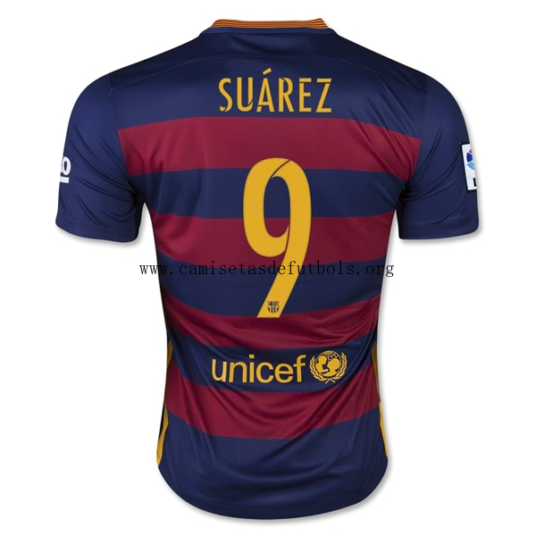 CAMISETA B-arcelona 15/16 SUAREZ PRIMERA EQUIPACIÓN ¡¡Qué fabuloso descuento de la temporada!
