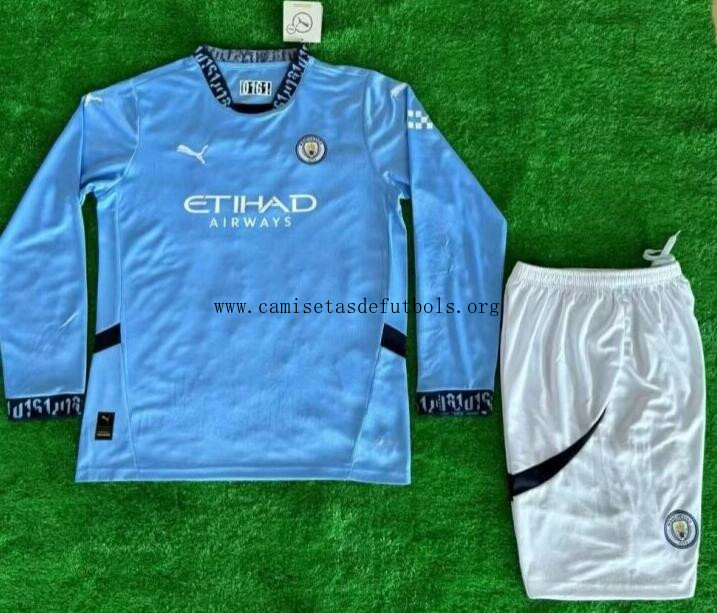 Camiseta Manchester City Primera Equipacion 24/25 ML Niño ¡¡Vaya rebajado chollazo en toda la red!