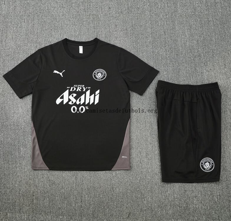 Camiseta Manchester City 25/26 (Hombre/Niño) Negro + Pantalones Liquidación, adquiere