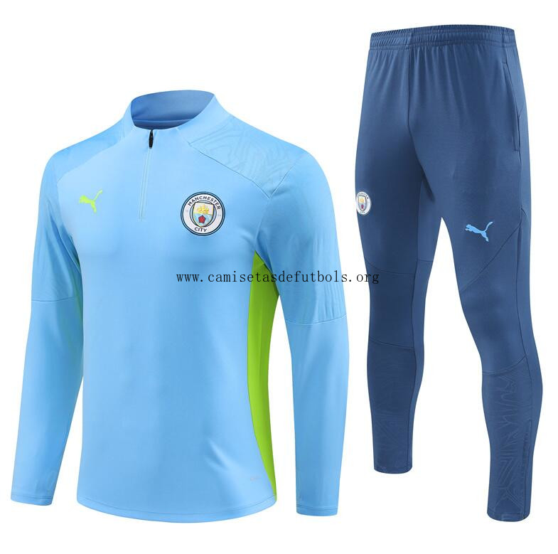 Chandal Entrenamiento Manchester City (Hombre/Niño) Azul 24/25 + Pantalones Liquidación alucinante