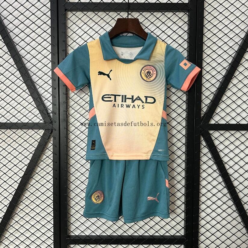 Camiseta Manchester City Cuarta Equipación 24/25 Niño Oferta celestial