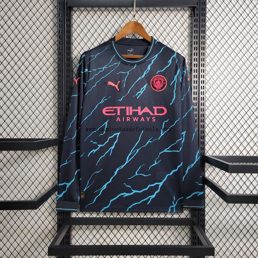 Camiseta Manchester City Tercera Equipación 23/24 ML Cógelo este chollo celestial