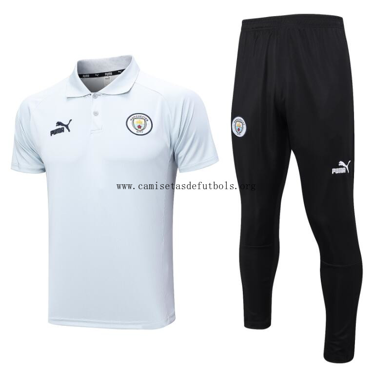 Polo MANCHESTER CITY Pre-Match 23/24 Gris Claro + Pantalones Espectacular liquidación, paga menos de outlet
