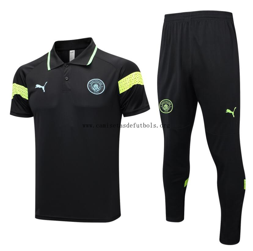 Polo Manchester City Pre-match 23/24 Negro + Pantalones Brutal oportunidad, cógelo calidad asegurada