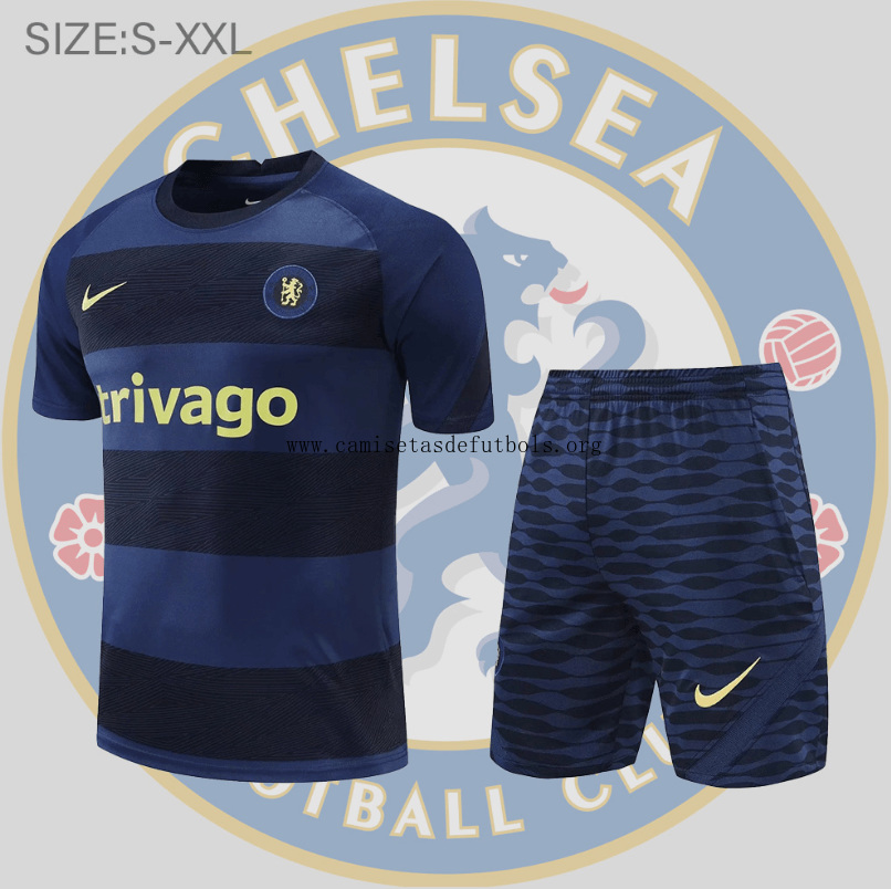 Camiseta Chelsea Conjunto De Entreno Manga Corta 22/23 Kit Sapphire Blue ¡¡Ni te imaginas razonable chollo de campeonato!