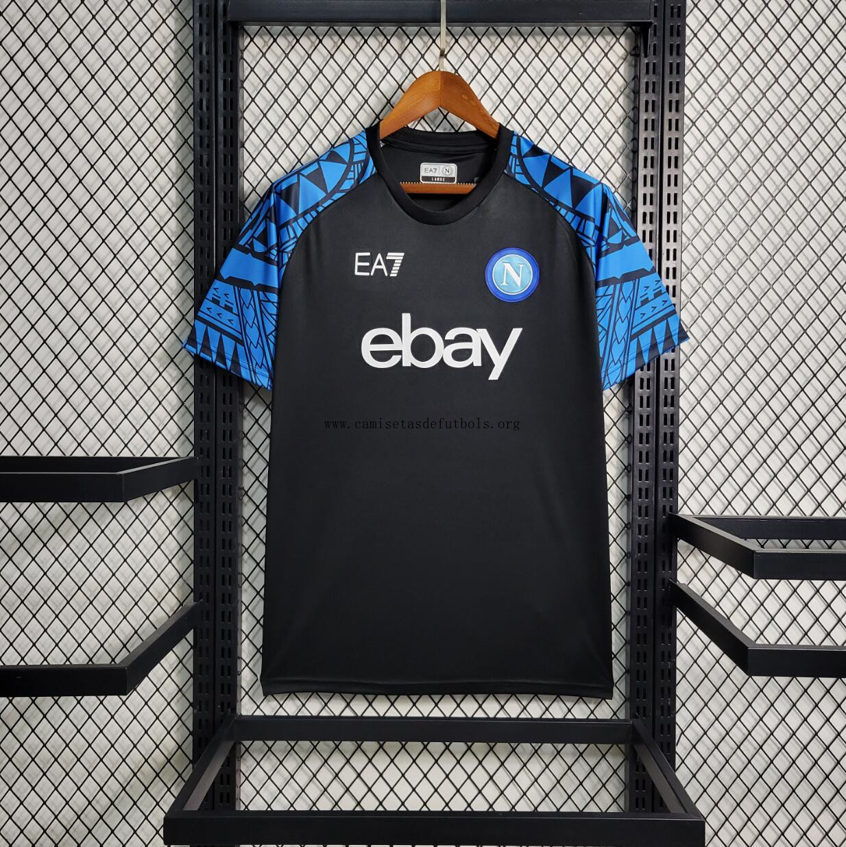 Camiseta Scc Napoli Pre-Match Negro 23/24 Reserva de fábrica
