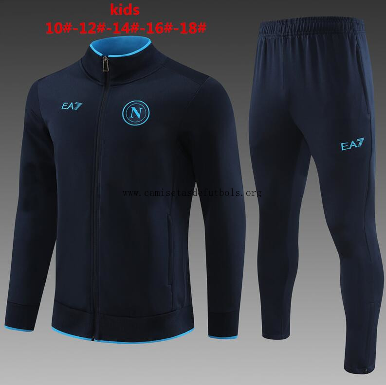 Chandal Entrenamiento Napoli 23/24 Negro Niño + Pantalones ¡¡Menudo/a saldo, aprovéchalo!