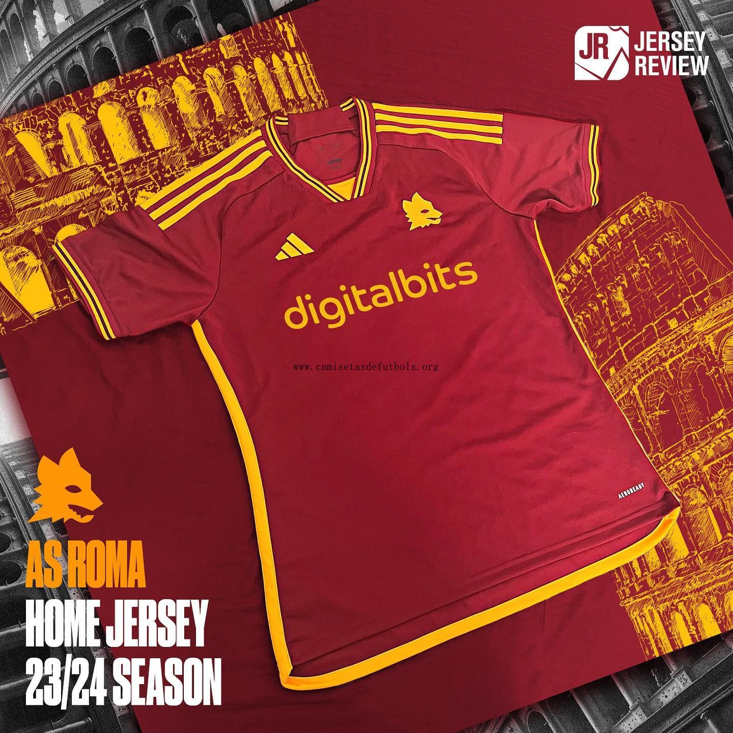 CAMISETA AS ROMA PRIMERA EQUIPACIÓN 23/24 ¿¡Ni te imaginas liquidación?