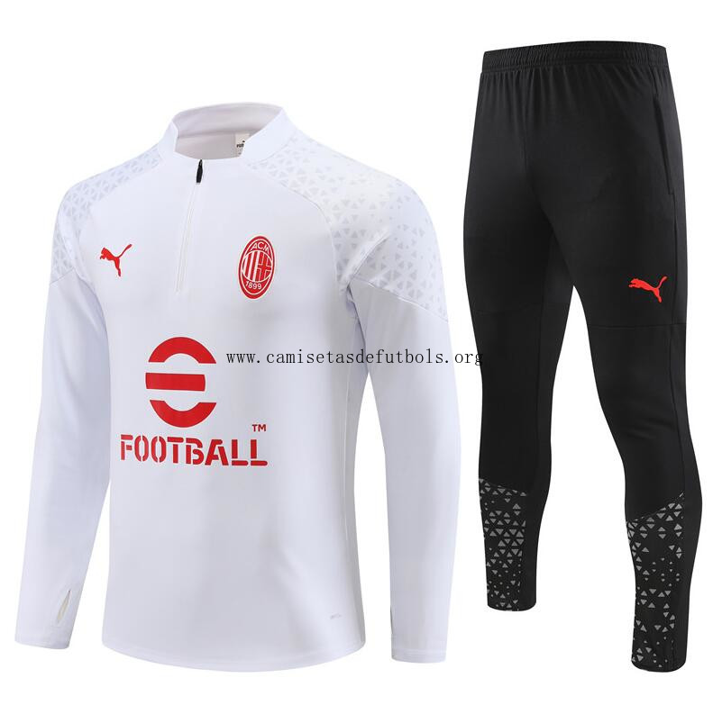 Chandal Entrenamiento AC Milan 23/24 BLANCO (Hombre/Niño) + Pantalones Rebajón sensacional hasta fin de existencias
