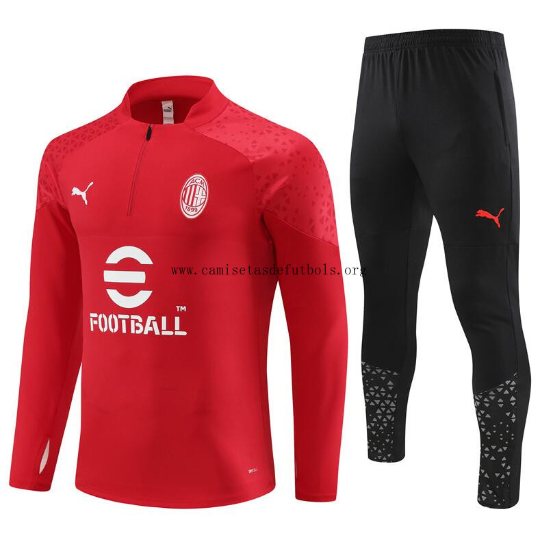 Chandal Entrenamiento AC Milan 23/24 Rojo + Pantalones ¿¡Ni te imaginas rebaja?
