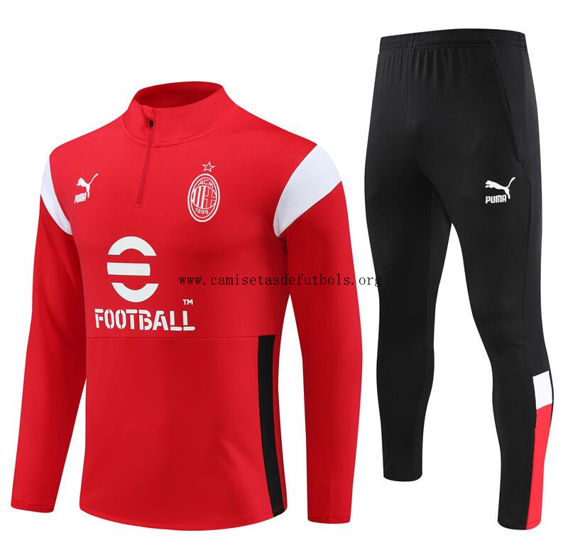 Chandal Entrenamiento AC Milan 2023-2024 Rojo (Hombre/Niño)+ Pantalones Cógelo calidad asegurada