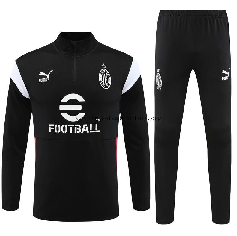 Chandal Entrenamiento AC Milan 2023-2024 Negro (Hombre/Niño) + Pantalones ¡¡Menudo/a celestial oportunidad sin intermediarios!