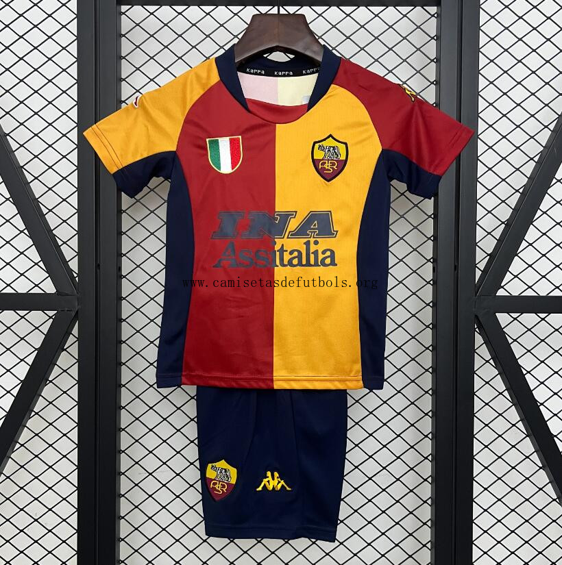 Camiseta Retro As Roma 1ª Equipación 01/02 Niño Consigue de derribo