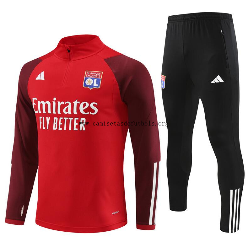 Sudadera Olympique Lyonnais 23/24 Rojo (Hombre/Niño) + Pantalones Insuperable ahorro, atrapa hasta fin de existencias