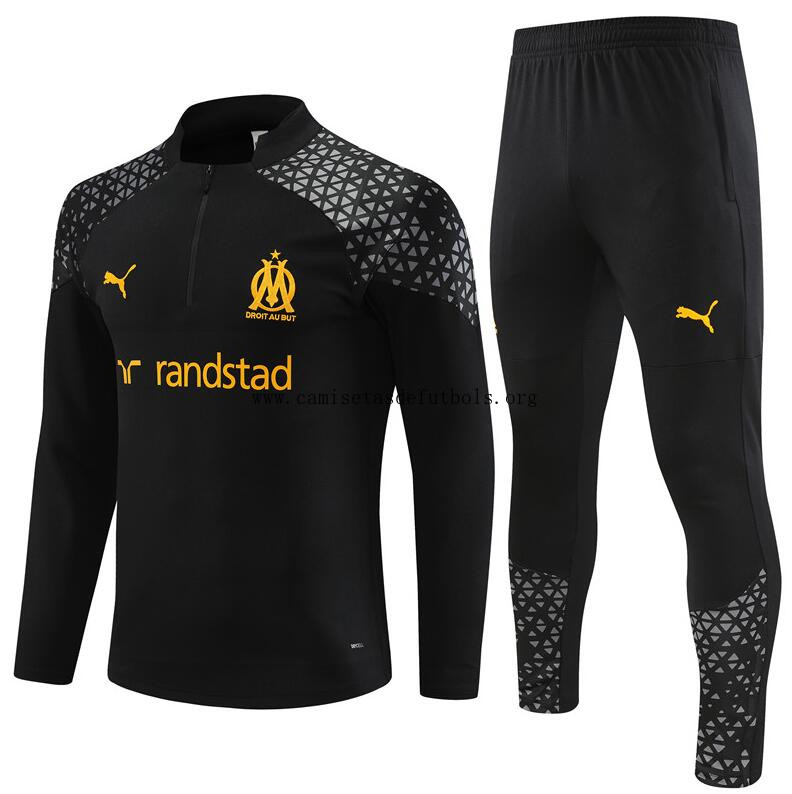 Chandal Entrenamiento Olympique Marseille 23/24 Negro (Hombre/Niño) + Pantalones No lo pienses este preciaso humilde