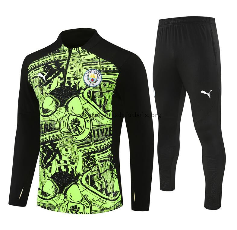 Chandal Entrenamiento Manchester City (Hombre/Niño) Verde 24/25 + Pantalones ¡¡Cómo precio, activa!