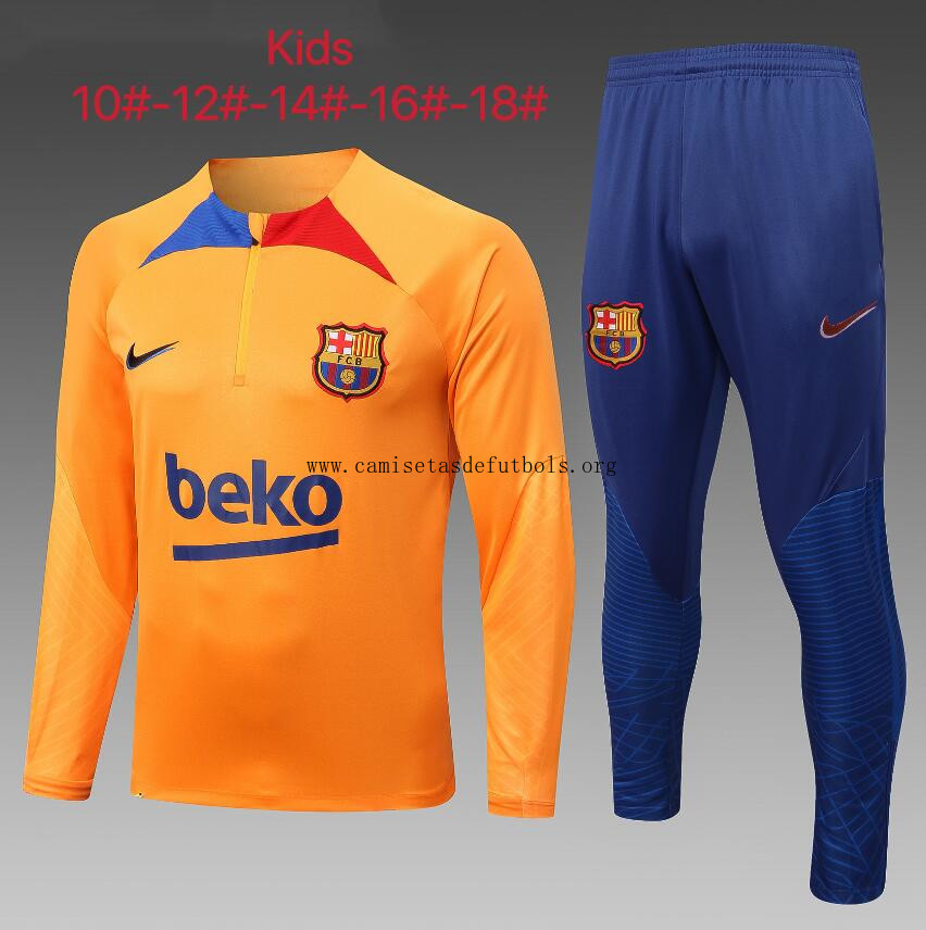 Chandal Entrenamiento Real Madrid 22/23 Naranja Niño +Pantalones Demencial liquidación, hazte con él con devolución gratis