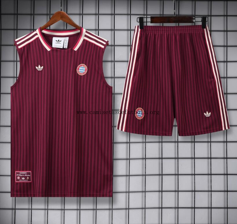 Conjunto Sin Mangas Bayern Munich Pre-Match 25/26 + Pantalones Cortos ¡¡Cómo descuentazo, adquiere!