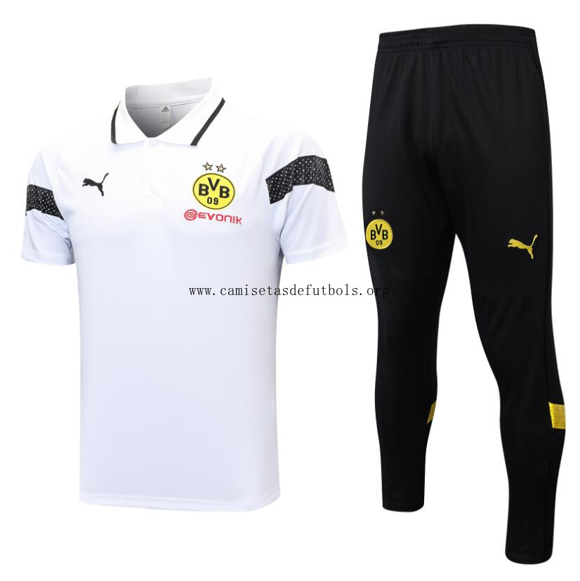 Polo Borussia Dortmund Pre-match 23/24 Blanco Agarra de la temporada