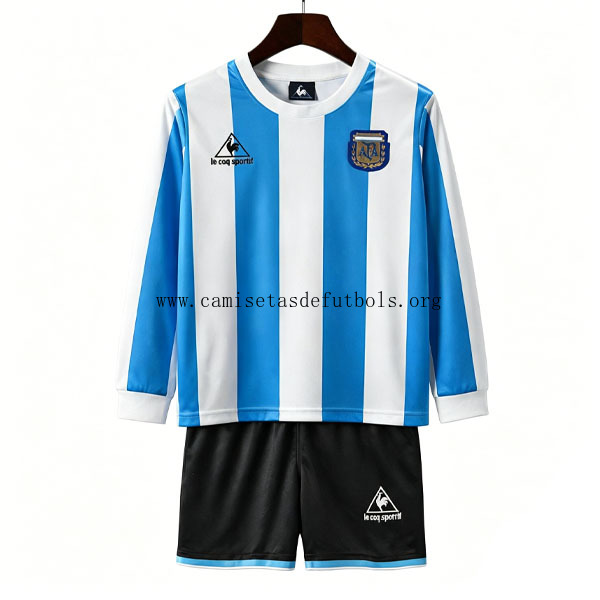 Niños Argentina Manga larga de la 1ª Equipación 1998-1999 Irrisorio liquidación, adquiere más barato que nunca