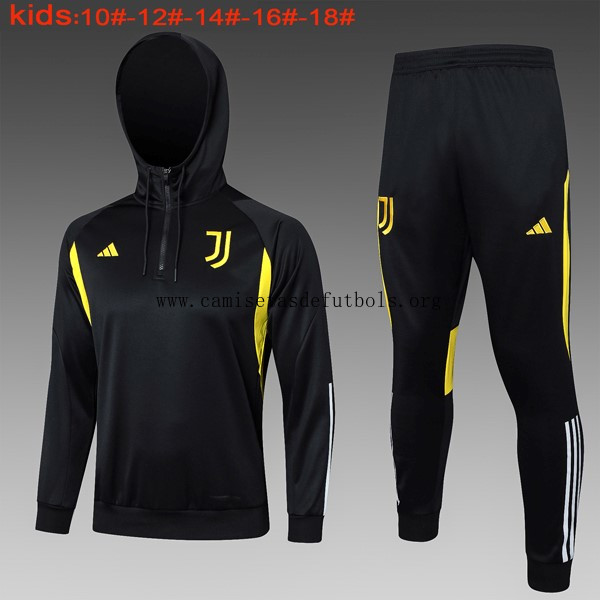 Ninos Sudadera Con Capucha Juventus 2024 Negro 2 Descuentazo demencial