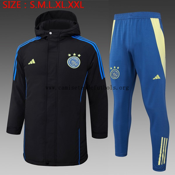 Abrigo Ajax Conjunto Completo 2024/25 Negro Estupendo bicoca, corre a por él como nunca