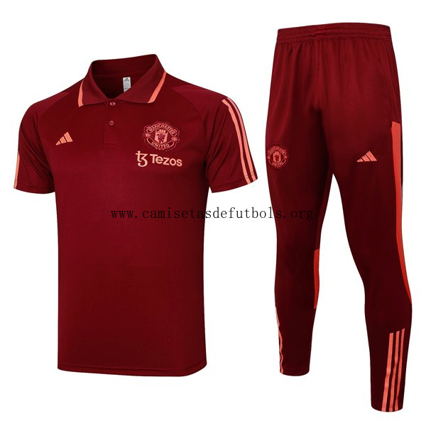 Polo Manchester United Conjunto Completo 2024 Rojo Fabuloso oportunidad, date prisa de colección