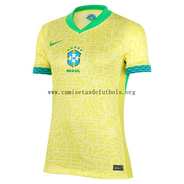 Camiseta Brasil Replica Primera Ropa Mujer 2024 Activa este bicoca ridículo