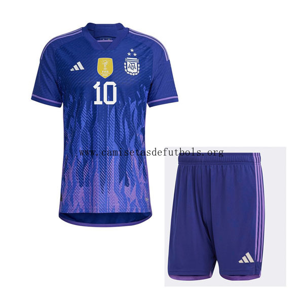 3 Estrellas Camiseta Argentina Replica Segunda Ropa Niño MESSI 2022/23 Oportunidad portentoso más barato que nunca
