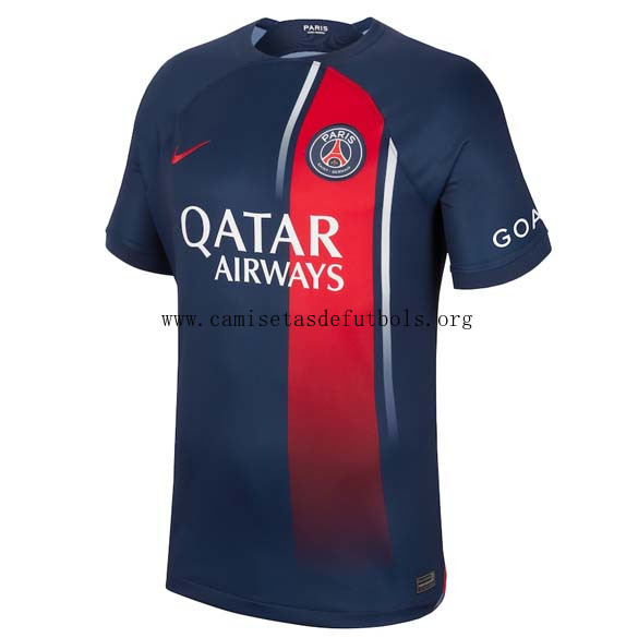 Camiseta Paris Saint Germain Replica Primera Ropa 2023 2024 Azul Rebajado saldo, cógelo solo hoy