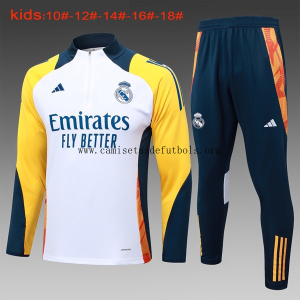 Niños Sudadera De Training Real Madrid 2024/25 Blanco Amarillo 4 Aprovéchalo este rebaja ridículo