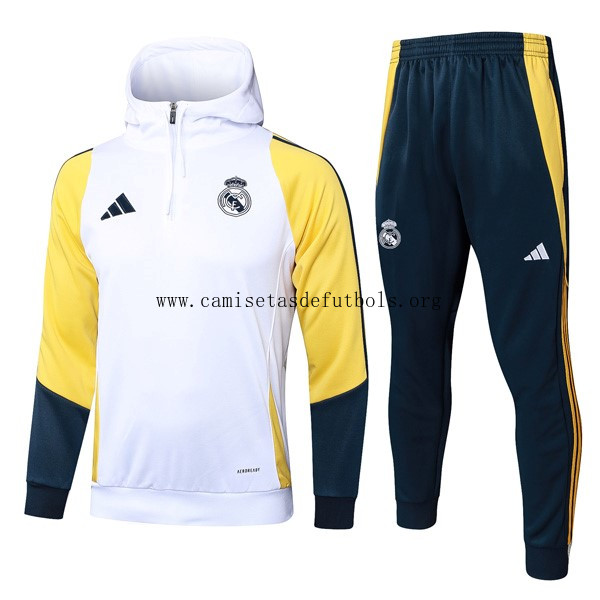 Sudadera Con Capucha Real Madrid 2024/25 Blanco Amarillo 2 Chollazo ridículo sin intermediarios